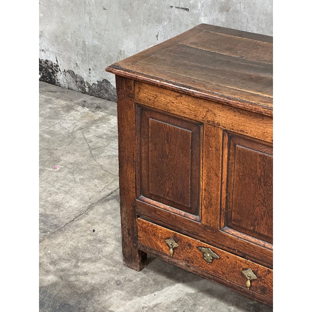 18th Century 18th C English Oak Mule Chest George III Blanket Chest Paneled 54.5” For Sale - Image 5 of 18