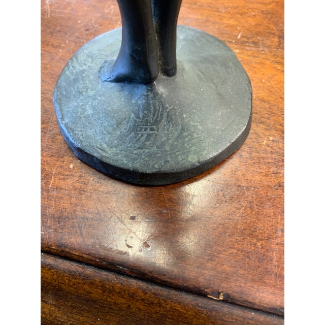 Brown 20th Century Solid Bronze Figure For Sale - Image 8 of 9