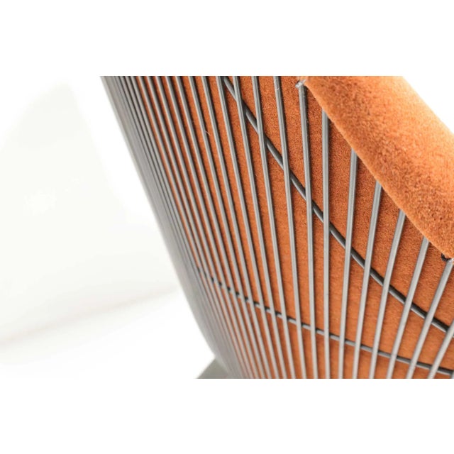 Metal Warren Platner for Knoll Bronze Easy Chair and Ottoman in Alpaca, Attributed - 2 Pieces For Sale - Image 7 of 8