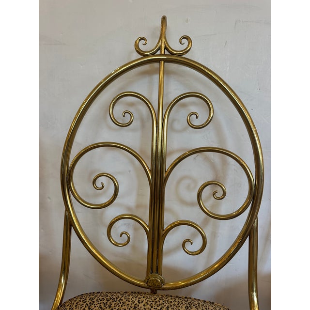 Metal Mid-Century Modern Brass Dining Chairs - Set of 4 For Sale - Image 7 of 15