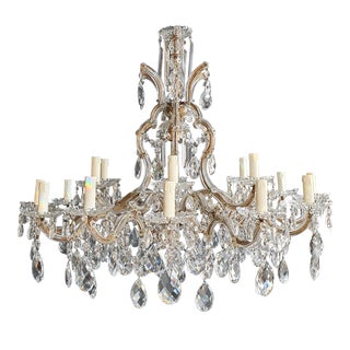 1940s Art Nouveau Maria Theresa Crystal Chandelier For Sale