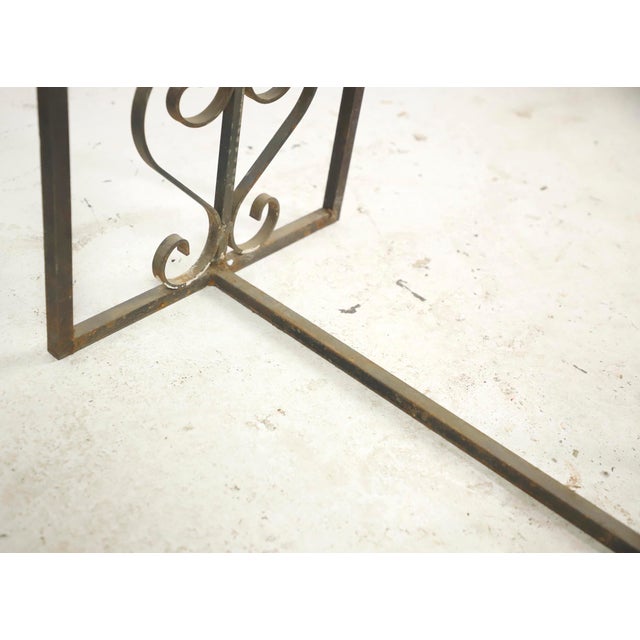 Reclaimed Pine Wood Antique Wrought Iron Side Table For Sale - Image 10 of 10