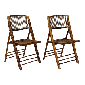 Bamboo Rattan Chairs Vintage - A Pair