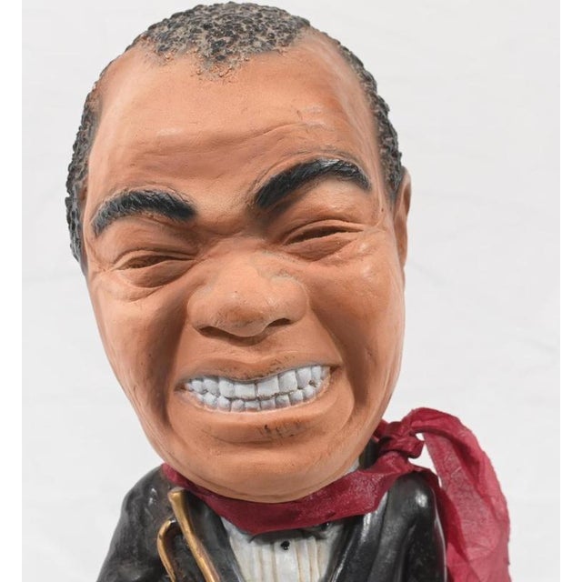 Terracotta Statue of Louis Armstrong, 1940s For Sale - Image 4 of 4