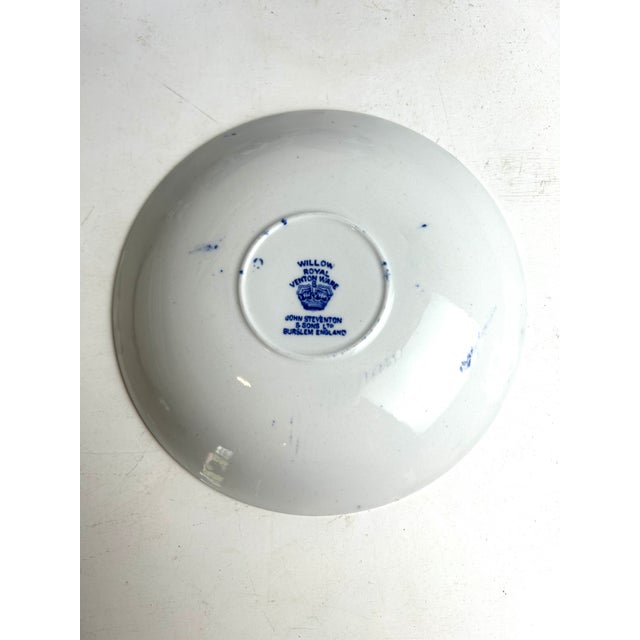 Antique 19th Century English Blue and White Transferware Cups & Saucers Set- 14 Pieces For Sale In New York - Image 6 of 6