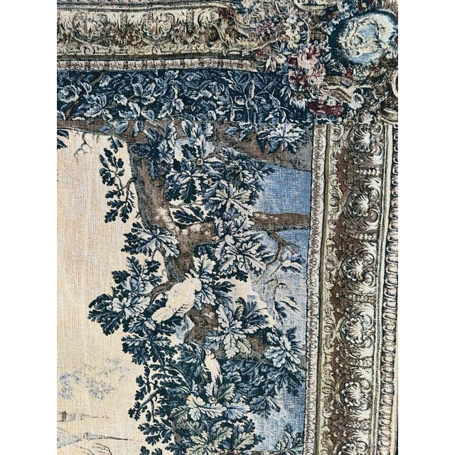 Vintage French Aubusson Style Hand-Printed Tapestry with Medieval Motif, 1950s For Sale - Image 15 of 18