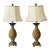 1970s Tropical Coastal Faux Wood Pineapple Table Lamps Custom Shades - A Pair For Sale