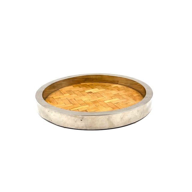 Hollywood Regency Hollywood Regency Bamboo and Brass Tray, Italy 1970s For Sale - Image 3 of 12