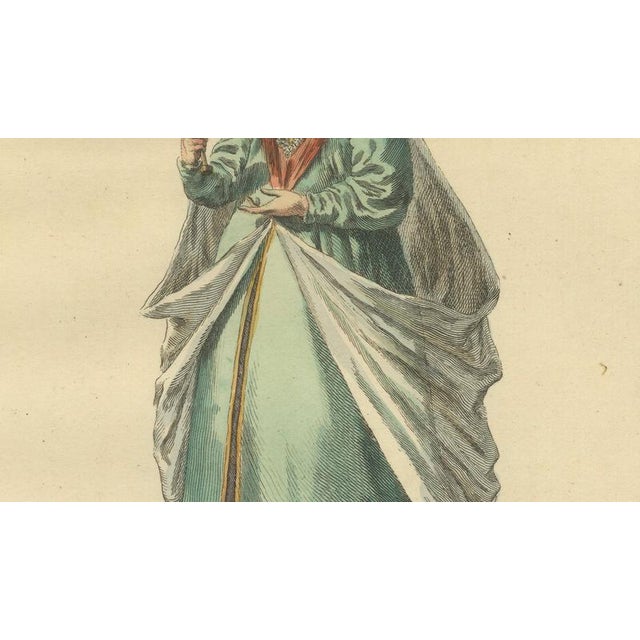 Mid 18th Century European School, Italian Noble Lady Costume Print, Vicenza Fashion, 1749, Paper For Sale - Image 5 of 9