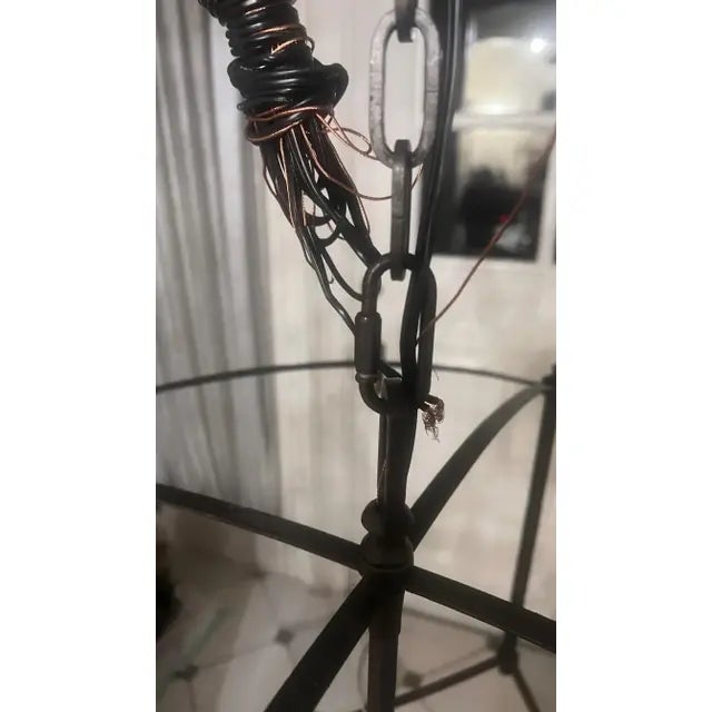 Industrial Visual Comfort & Co. Wide Lantern Thayer Series Chandelier For Sale - Image 3 of 4
