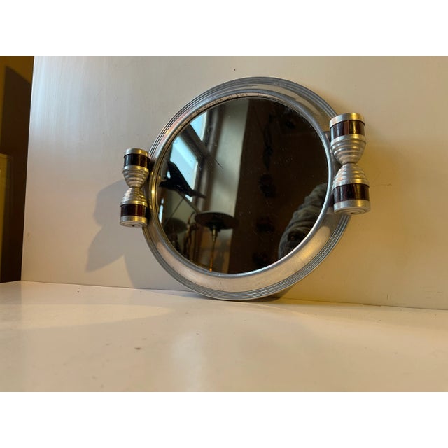 Art deco style streamline mirror tray or plateau mirror. Originally used for vanity purposes, for jewelry or even for...