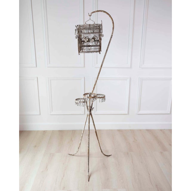 Mid 20th Century Charming French Birdcage Plant Stand with Original Paint For Sale - Image 4 of 15
