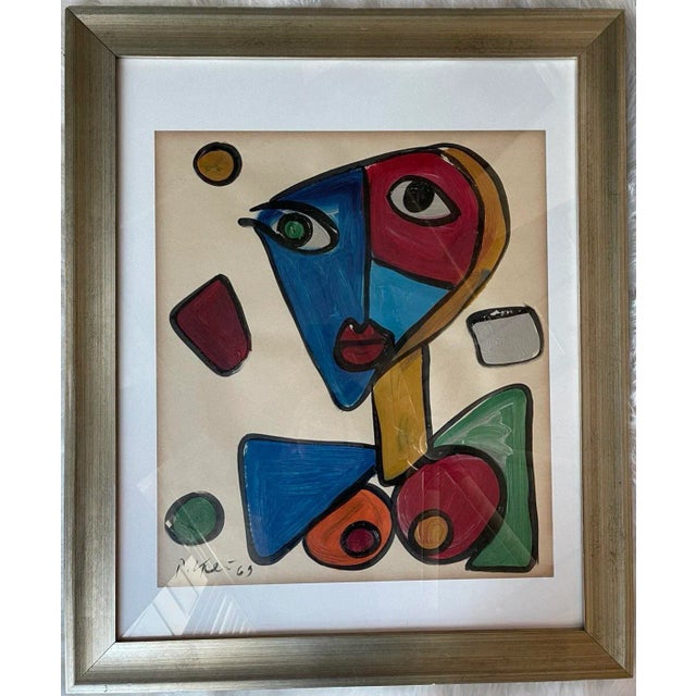 1960s Picasso Style Painting by Peter Keil, 1965 For Sale - Image 5 of 5