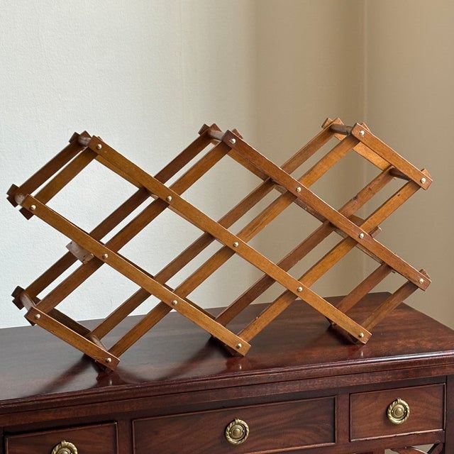 Mid-Century Modern Accordion-Style Wood Wine Rack For Sale - Image 10 of 10