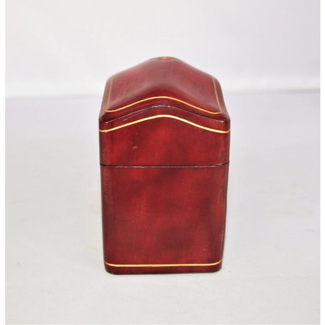 1990s 1990s Italian Hand-Crafted Leather Box for Playing Cards For Sale - Image 5 of 7