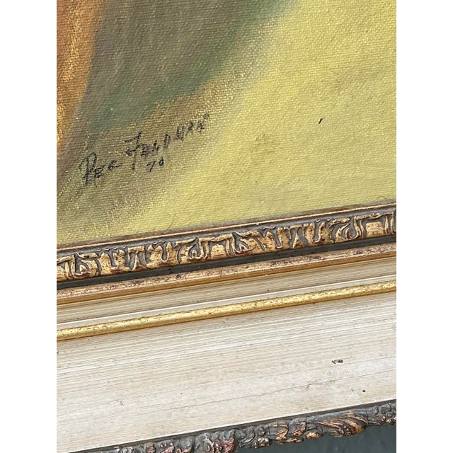 Vintage 1974 Floral Original Paining on Canvas For Sale - Image 4 of 12