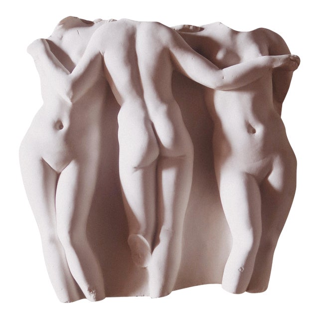 Vintage Three Graces Plaster Wall Sculpture by Eleganza Ltd. For Sale