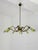 10-light brass chandelier with green cones in the Stilnovo style, 1950s Good condition. Small signs of wear on the colored...