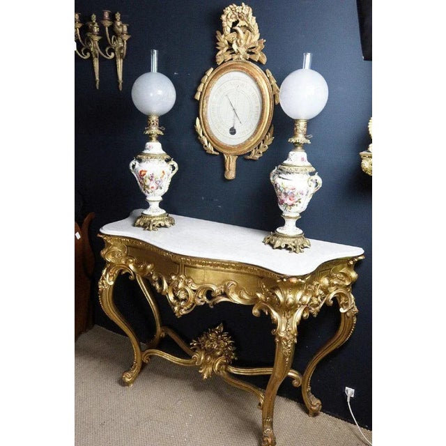 Louis XV Style Golden Console Table For Sale - Image 10 of 13