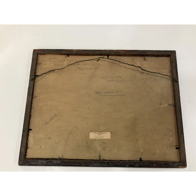 This oil painting is dated 1947 It is signed S. Kurtz Hingley (1894- 1964) The title is “ Beginners Day” Painted in Port...