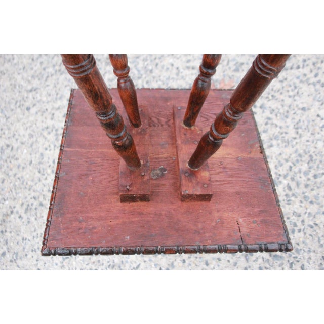 Early 20th Century Vintage Oak Wood Side Table For Sale - Image 4 of 8