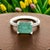 2010s Natural Emerald Diamond Ring Size 6.5 14k Gold 1.95 TCW Certified For Sale - Image 5 of 11