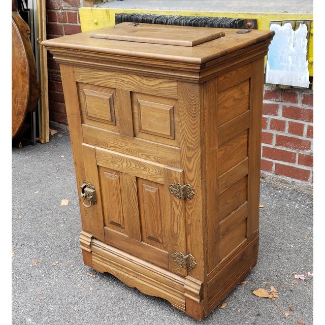 Antique Chestnut Single Door 19th Century Ice Box Cabinet ...