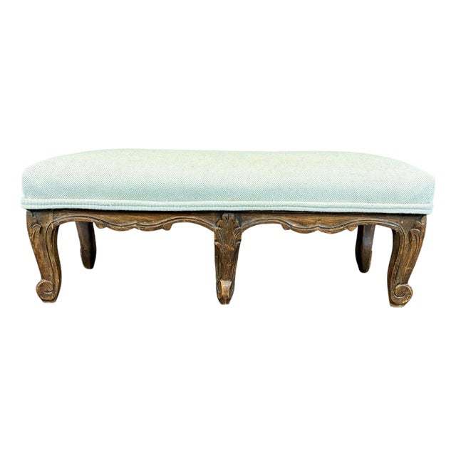 French Louis XV Petite Carved Walnut Footstool or Footrest For Sale