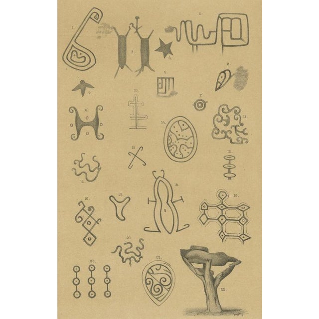 After Karl Martin, Aruba Petroglyph Symbols, Fontein Cave, Ethnographic Plate, 1888, Print For Sale - Image 4 of 10