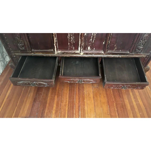 Arhaus Early 20th Century Chinese Oversized Armoire Wedding Chest For Sale In Boston - Image 6 of 12