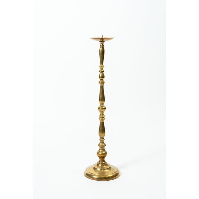 Antique Brass Easter Candlestick, Turn of the 19th and 20th Century For Sale - Image 3 of 3