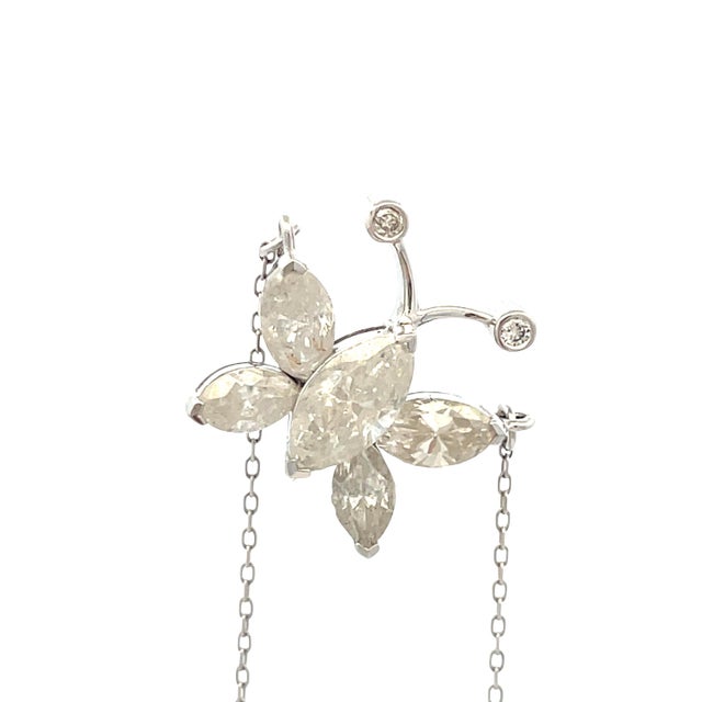 Early 21st Century 14k Gold 1.24 Carat Diamond Butterfly Pendant Necklace For Sale - Image 5 of 8