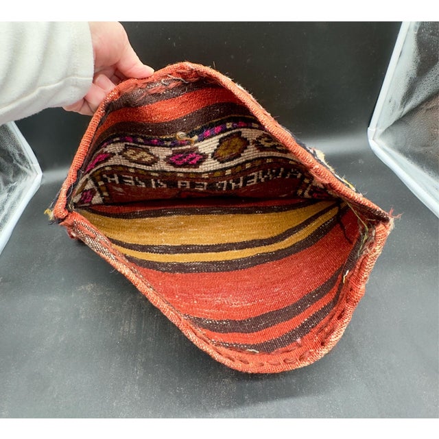 Tribal Antique Turkish Wool Half Saddle Bag For Sale - Image 3 of 16