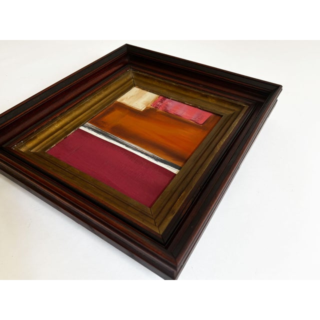 Red "Velvet Desire" Abstract Art in Antique Frame, Red Abstract Painting by JTS For Sale - Image 8 of 10