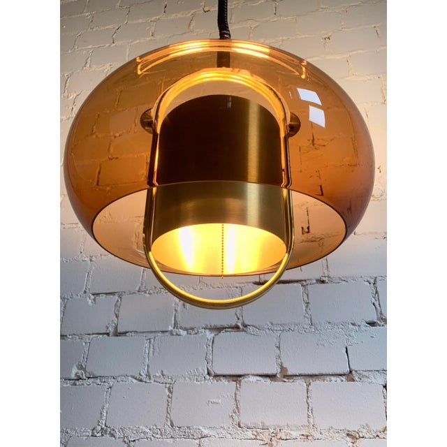 Vintage Pendant Lamp in Smoked Brown Acrylic, 1970s For Sale - Image 3 of 11