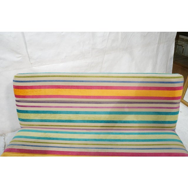 1970s Set of 2 Kho Liang Ie for Artifort Awning Striped Chenille Sofas For Sale - Image 5 of 8
