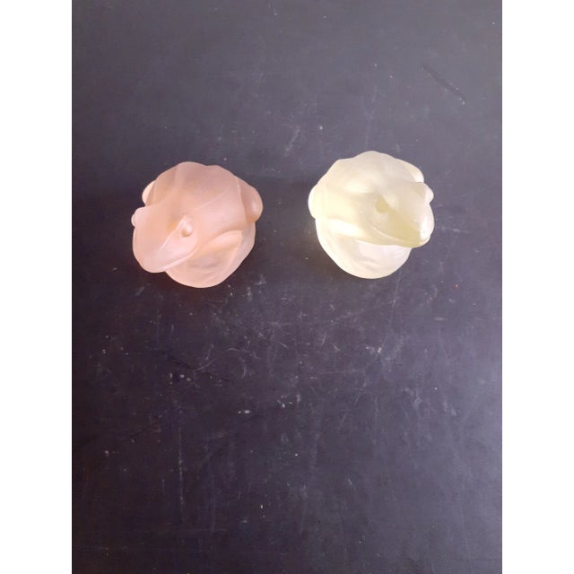 Figurative 1970s Pair of Bohemia Glass Czech Republic Satin Glass Frog Figurines For Sale - Image 3 of 6
