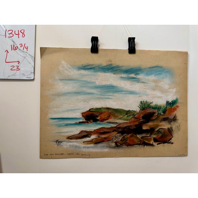 Paper Henry Emil Salloch Original Watercolor on Paper Cap Des Rosiers, Gaspé Pq. 1957. For Sale - Image 7 of 7