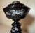 Antique Handmade Black Amethyst Glass Brass Mary Gregory Enameled Oil Table Lamp For Sale - Image 4 of 9
