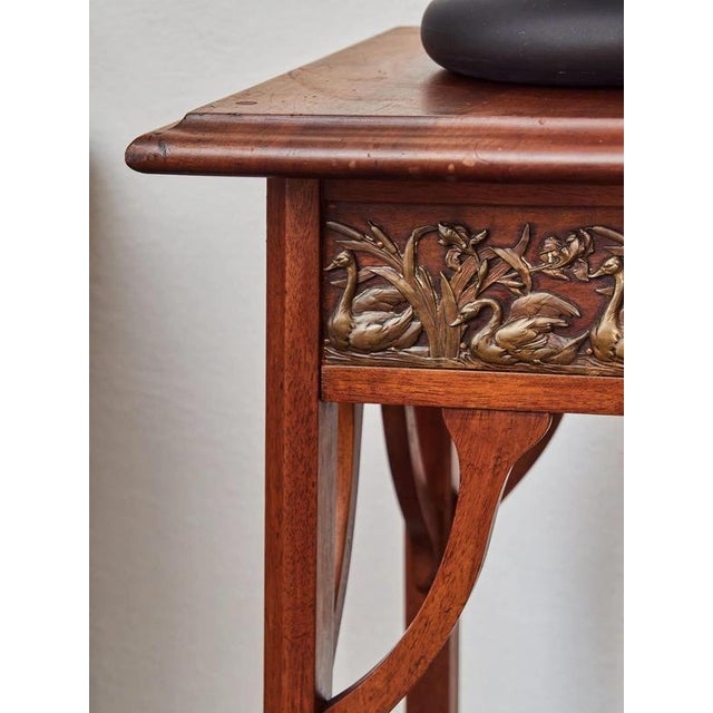 2000 - 2009 Art Nouveau Carved Pedestal with Swans For Sale - Image 5 of 8