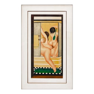 Beryl Cook, a Bathroom (Framed, Hand Signed Serigraph), 1987 For Sale