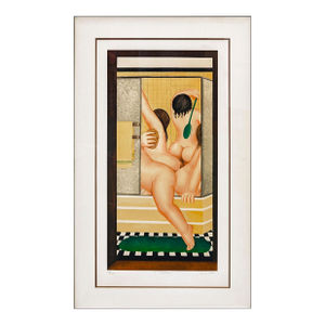 Beryl Cook, a Bathroom (Framed, Hand Signed Serigraph), 1987