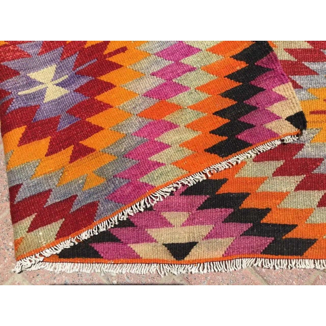 Vintage Turkish Kilim Rug - 71" X 111" For Sale - Image 9 of 10