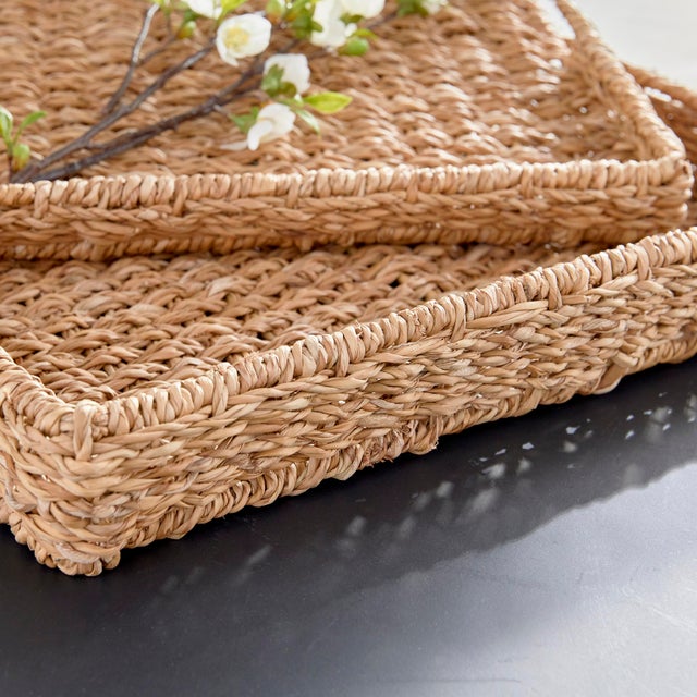 Seagrass Rectangular Trays, Set Of 2 For Sale In Chicago - Image 6 of 7