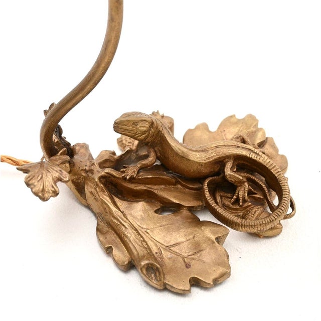Antique French Art Nouveau Bronze Desk Lamp, 1890 For Sale - Image 9 of 12