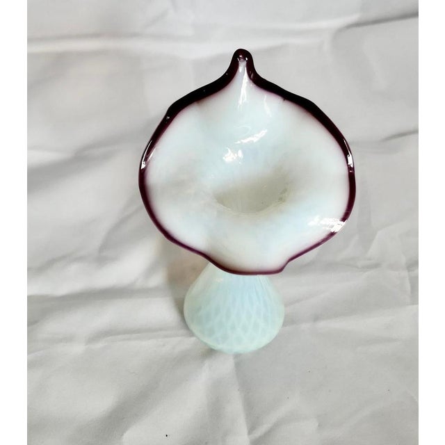 Victorian Hand Blown Semi Opalescent Jack in the Pulpit Vase For Sale - Image 4 of 7