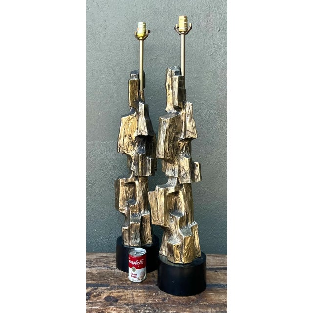 Vintage Brutalist Richard Barr for Laurel Lamps - Pair For Sale - Image 9 of 12