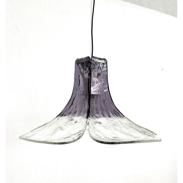 Model LS185 Pendant in Crystal-Purple Murano Glass by Carlo Nason for Mazzega, 1960s For Sale - Image 15 of 16
