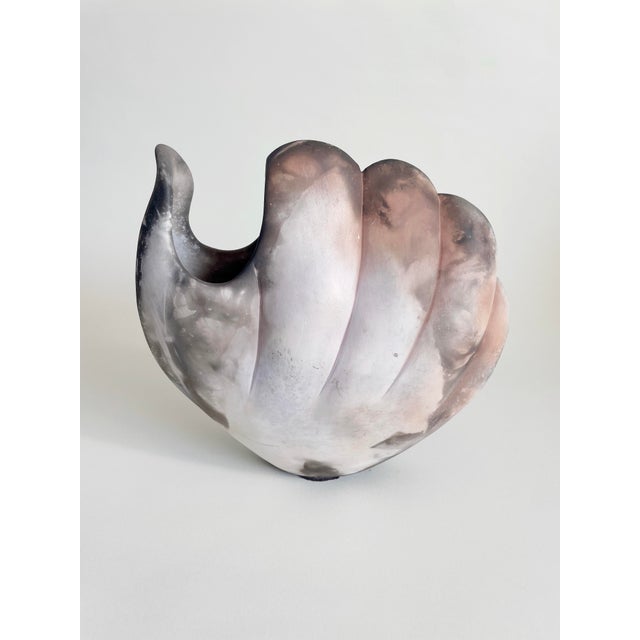 1980s Signed Abstract Raku Vessel For Sale - Image 4 of 5