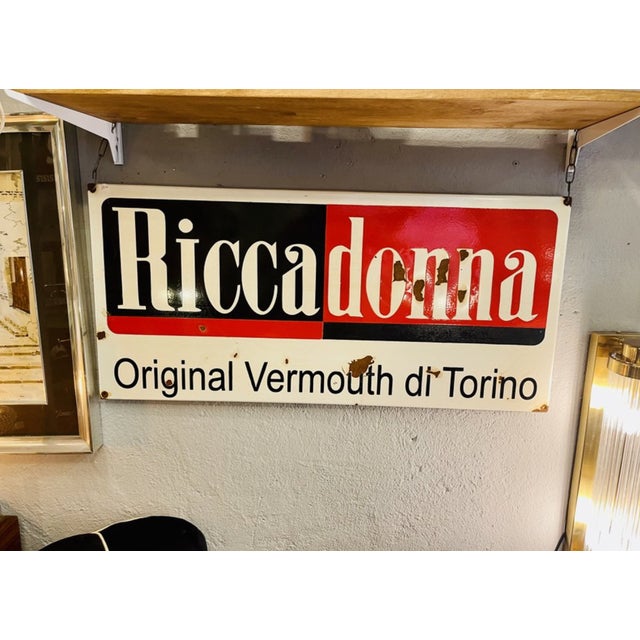 Metal Outdoor Spumante Vermouth Riccadonna Sign, 1960s For Sale - Image 7 of 7